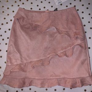 COPY - Faux Suede Ruffle Mini Skirt